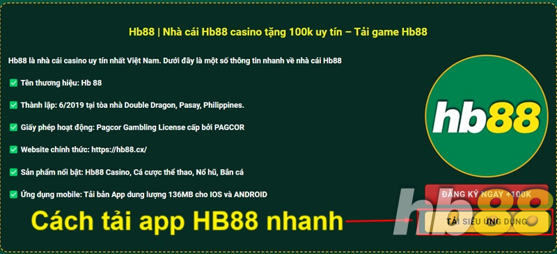 Cách tải app HB88 nhanh