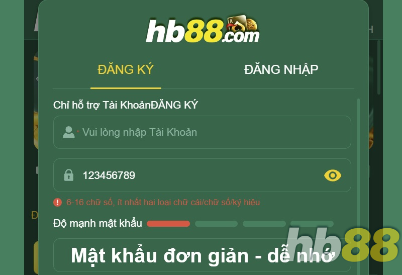 Mật khẩu đơn giản - dễ nhớ