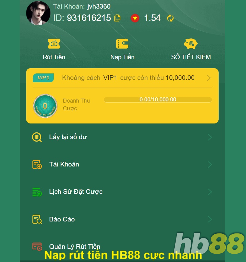 Nạp rút tiền HB88 cực nhanh