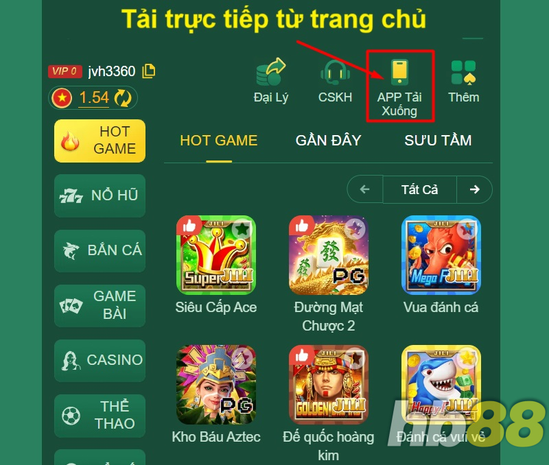 Tải trực tiếp từ trang chủ